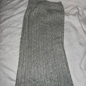 Gray Cable Knit Skirt
